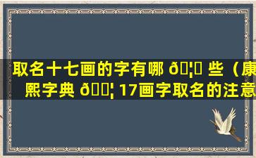 取名十七画的字有哪 🦈 些（康熙字典 🐦 17画字取名的注意事项）